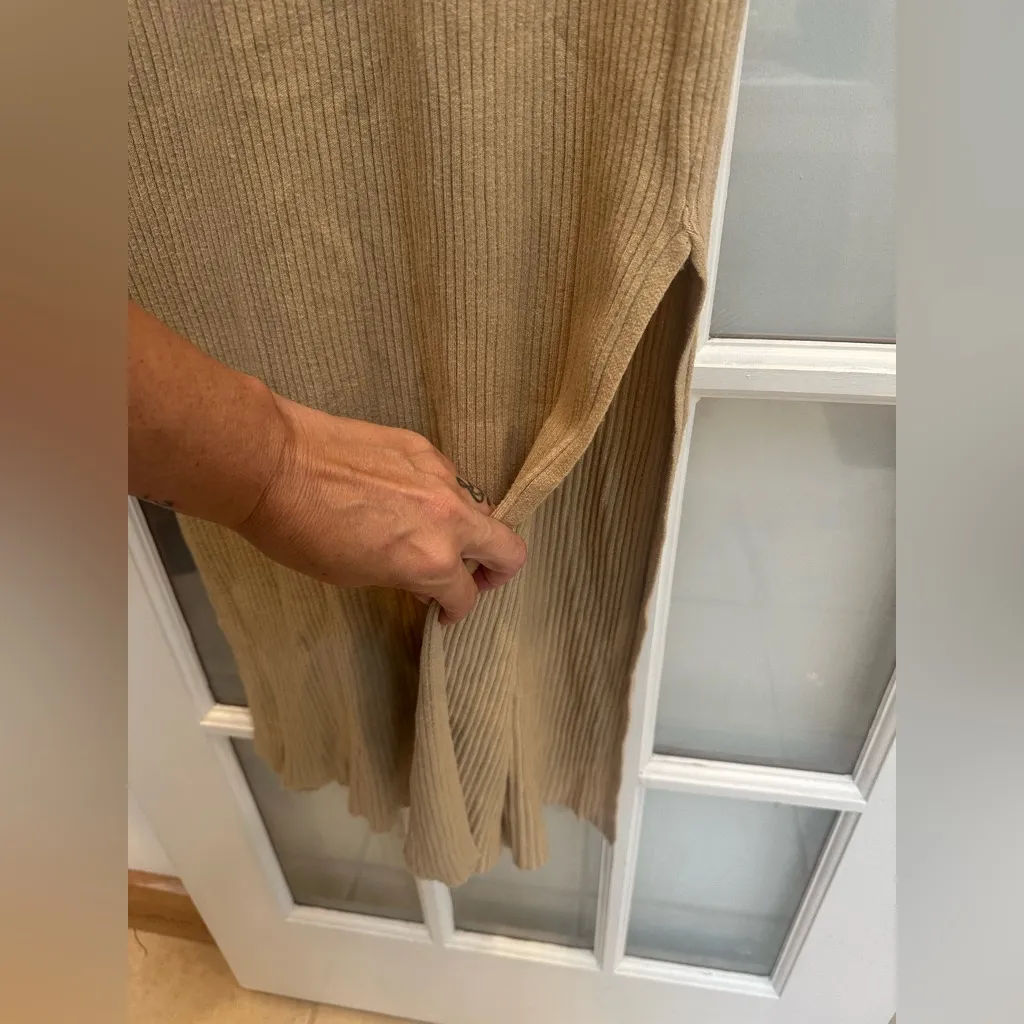 Lulu's Wicked Games Dark Beige Bodycon Ribbed Midi Dress Size Large L NWT - Image 7