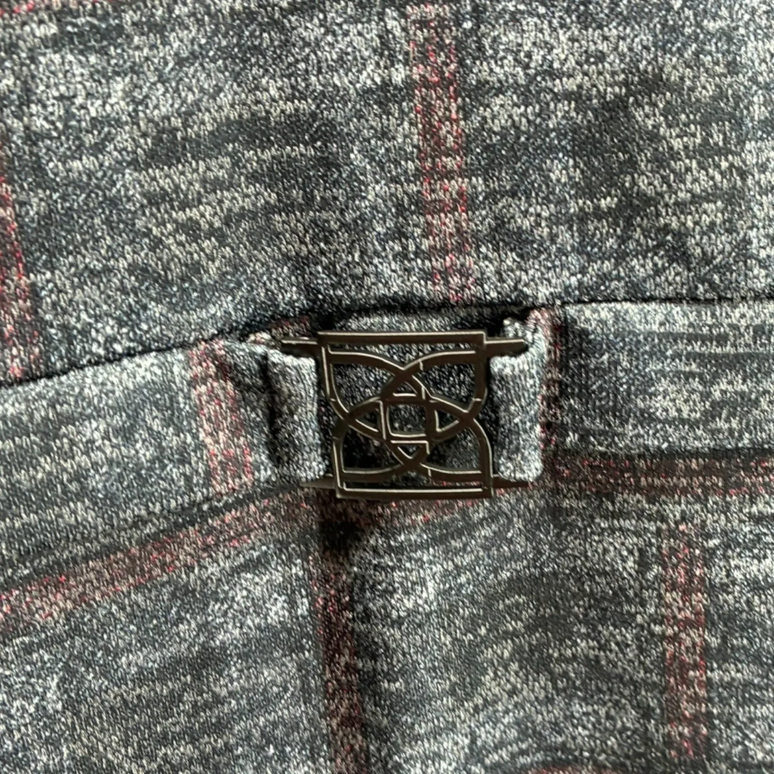 Connected Apparel Plaid Knit Sheath Dress Belted V Neck Stretch Career - Image 4