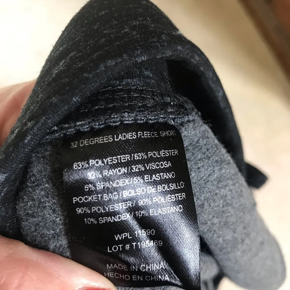 NEW 32 Degrees Ladies Fleece Black Shorts Women's Size XL - Image 5