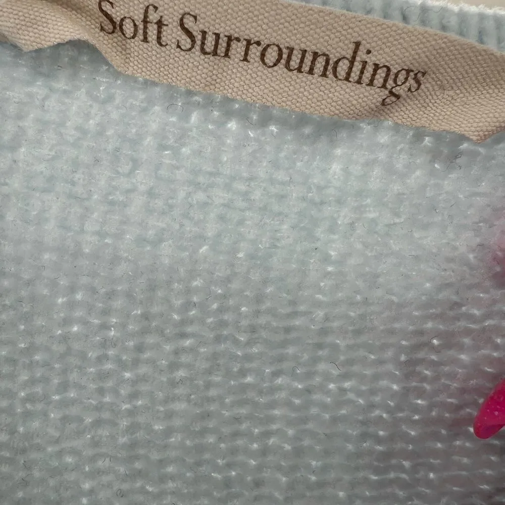 Soft Surroundings Lisbeth chenille striped sweater 1X color block pastel v neck - Image 7