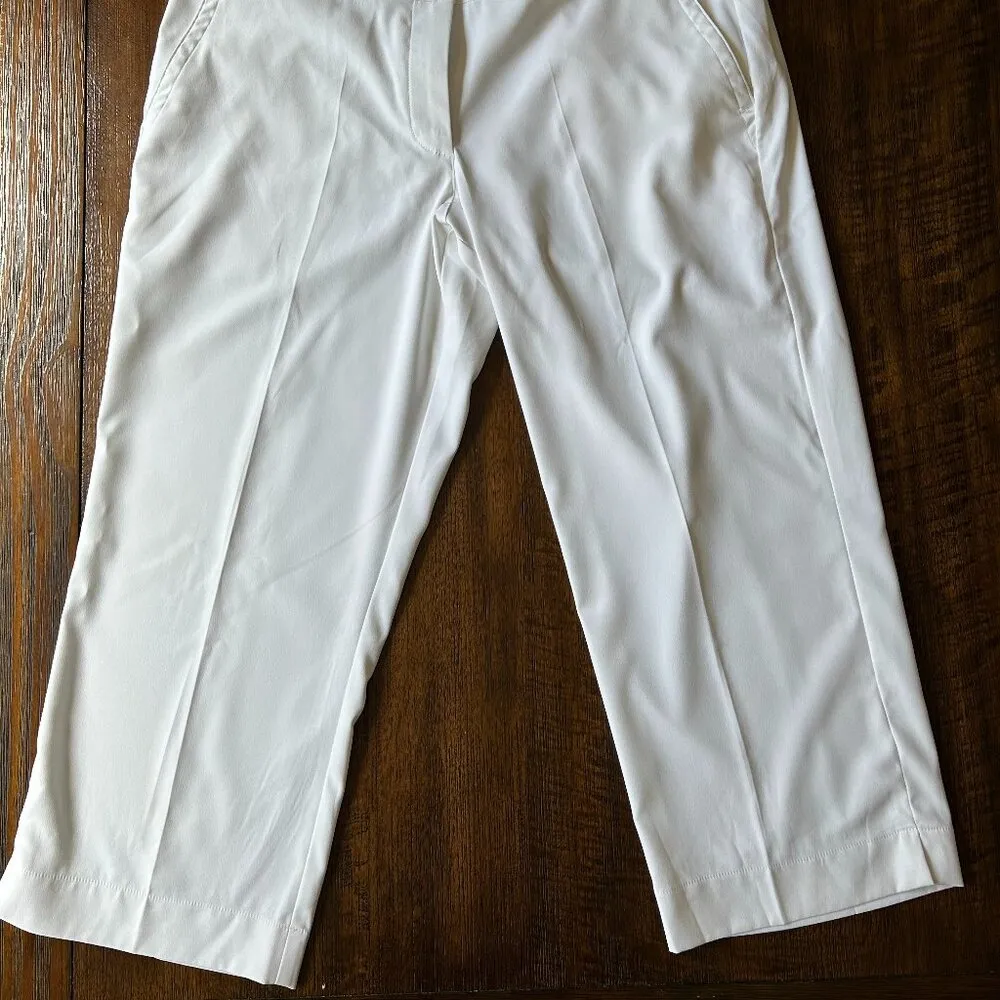 nike golf tour performance dri-fit white pants women size 10 ankle length NWOT - Image 2