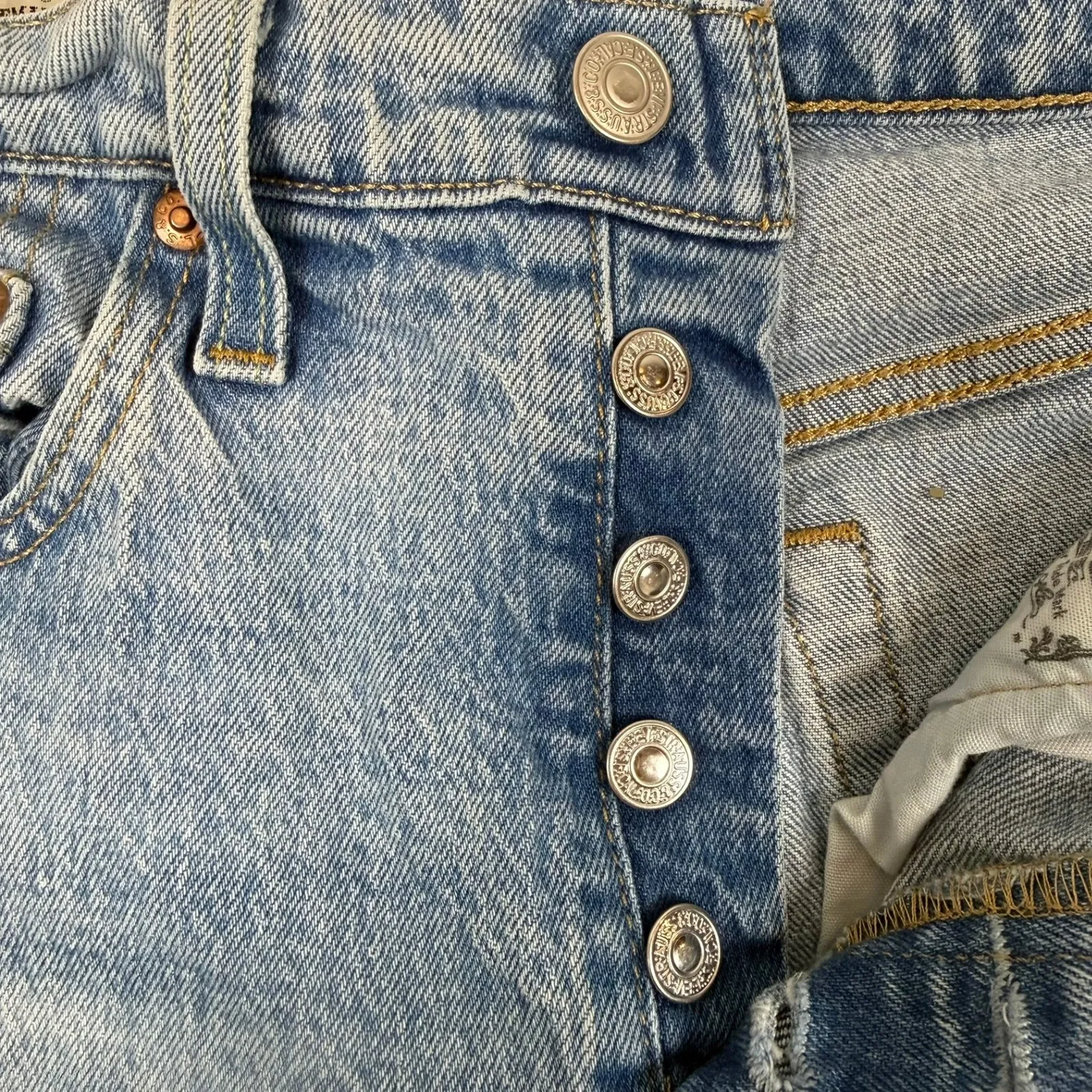 Vintage VTG Levis 501 Button Fly Jeans W25 L28 High Rise Slim Straight Y2K Denim - Image 7