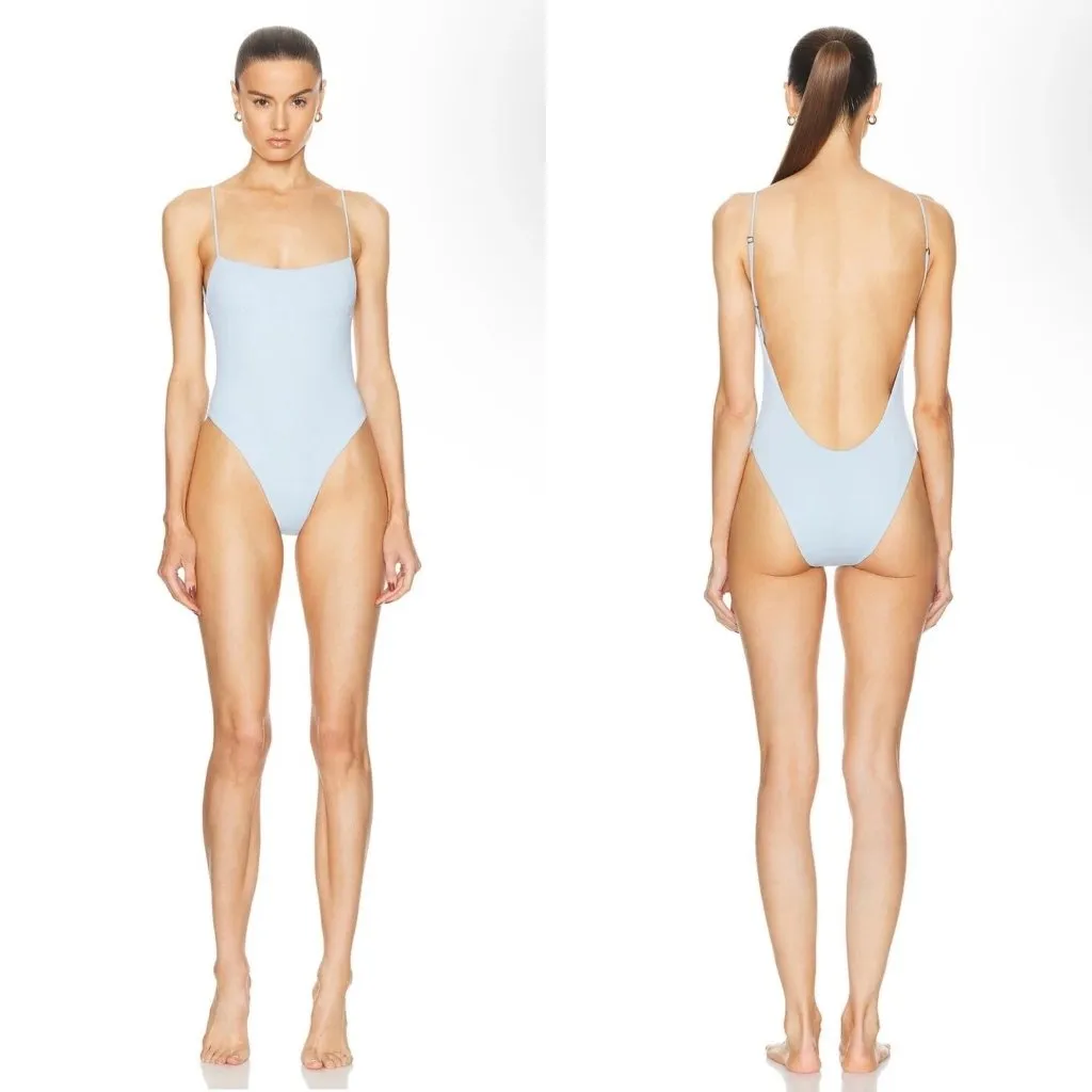 HAIGHT. Bethania One Piece Swimsuit in Celeste Blue Large New Womens - Image 8