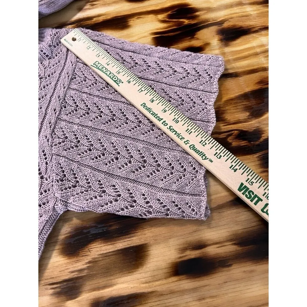 Talbots Sweater Women Size Small Cowl Neck Short Sleeve Open Knit Cotton Classic - Image 6