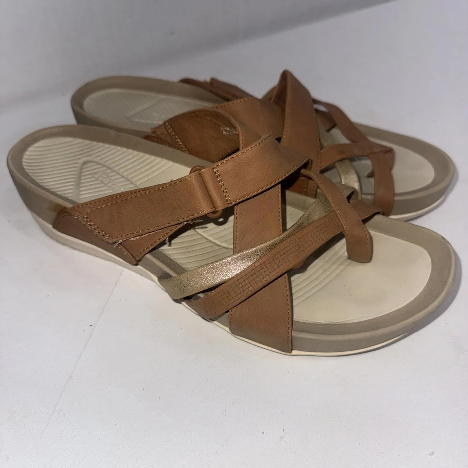 Baretraps Aster Sandals Gorpcore Brown Faux Leather Minimalist Slip On Slides 10 - Image 2