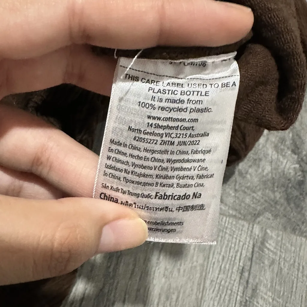 cotton on corduroy Brown Jacket womens large button up collared pockets - Image 3