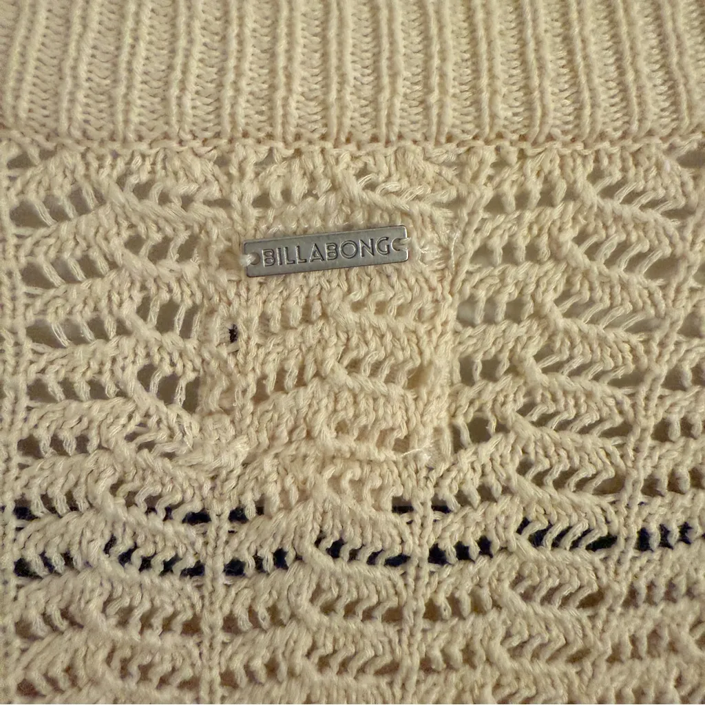 Billabong Women's Large Ivory Knit Women's Sweater Y2K Beachy Cottage Core - Image 5