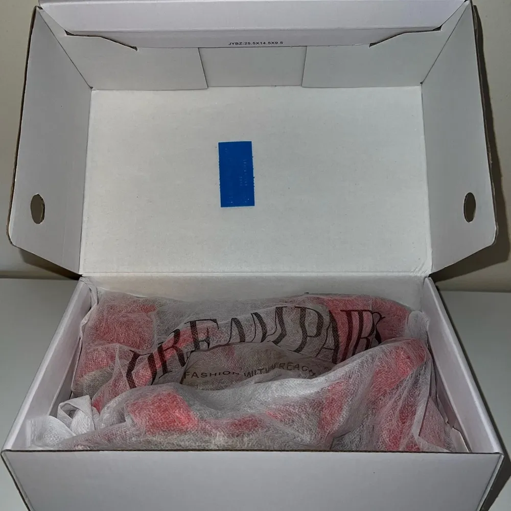 Red Open Toe Low Block Heels - Image 9