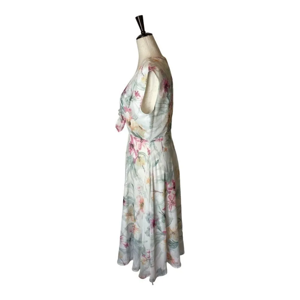 Yumi Kim Ivory Spring Fling Floral Tie Bodice Reminisce‎ Midi Dress Size S - Image 7