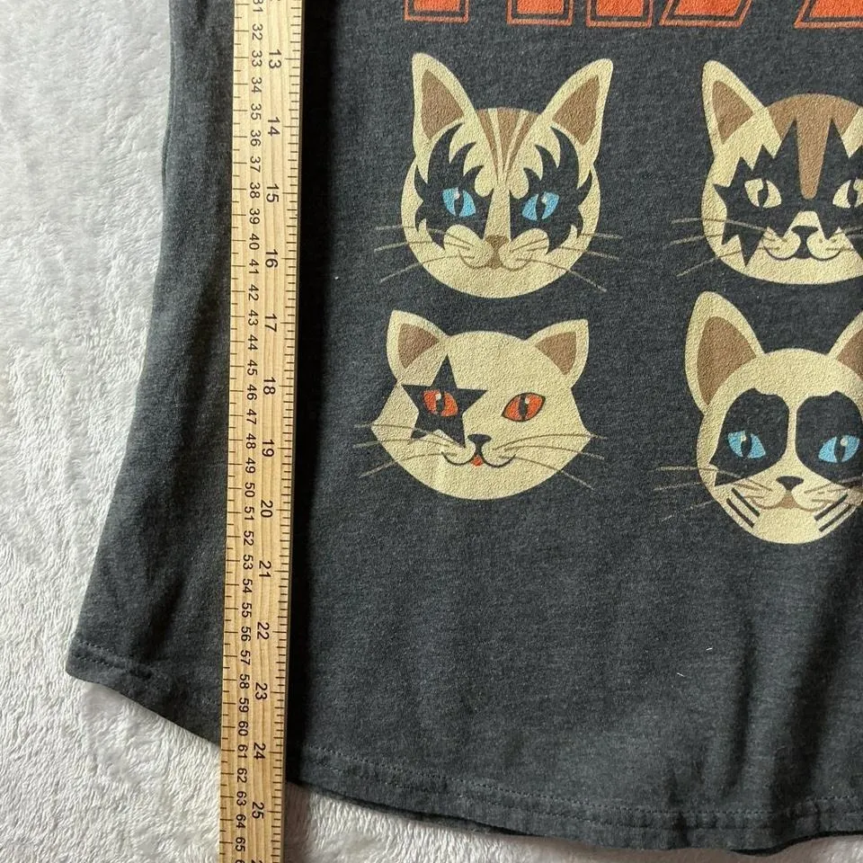 KISS Cats Graphic Tank Top Gray Sleeveless Band Tee‎ Rock and Roll Cat Lover - Image 5