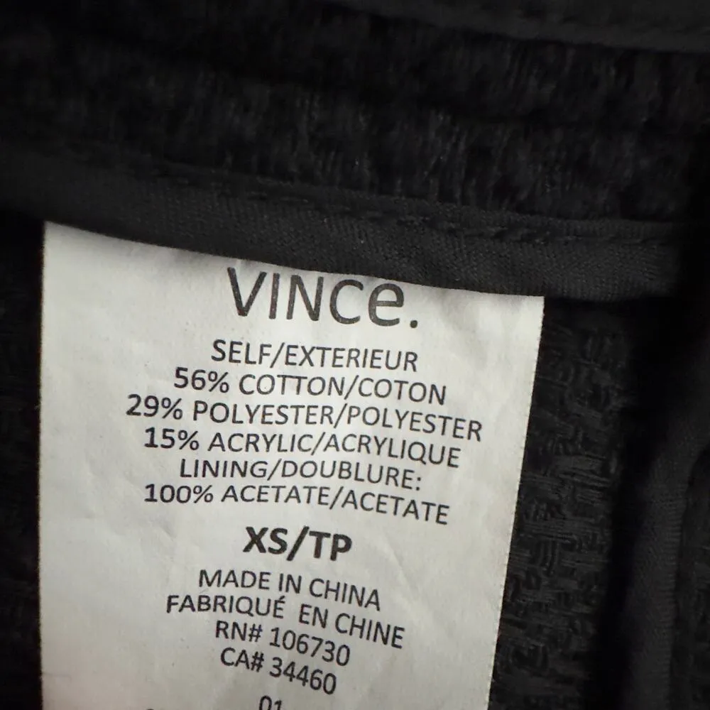 Vince Open Front Lightweight Blazer Jacket Cotton Blend Fall Winter Textured XS - Image 8