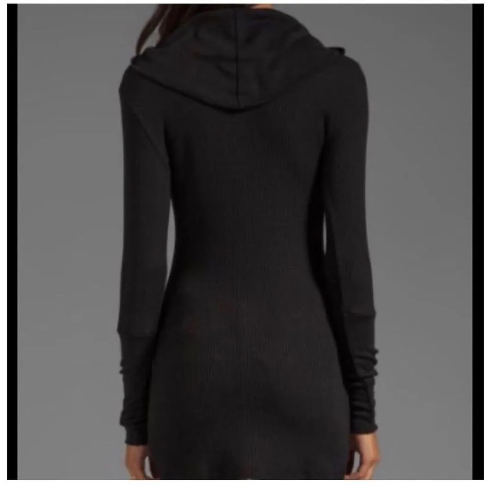 Splendid black thermal knit cowl neck long sleeve dress - Image 4
