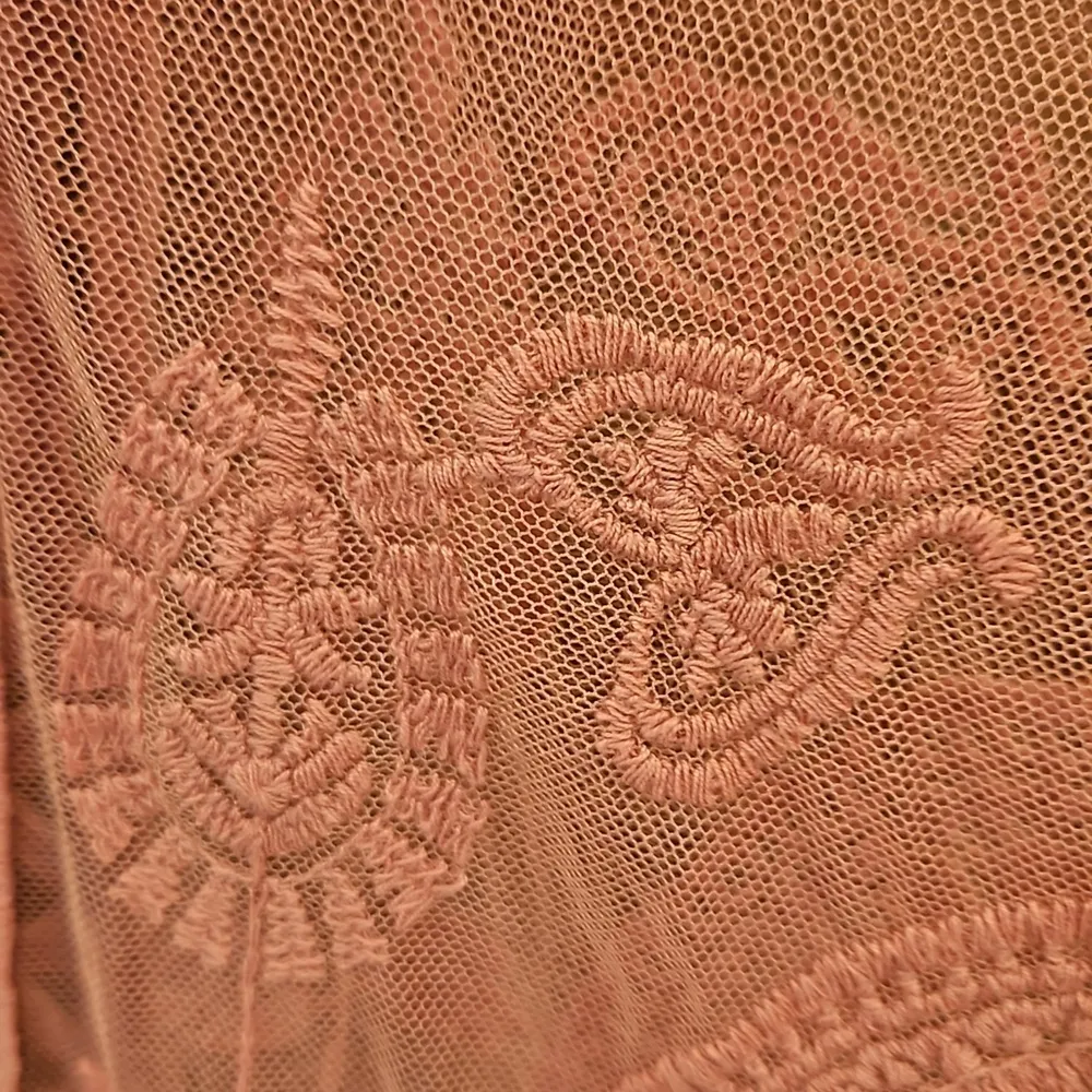 💕RACHEL ZOE💕 Scallop Trim Embroidered Lace CoverUp Dress ~ Dusty Rose OS NWT - Image 6