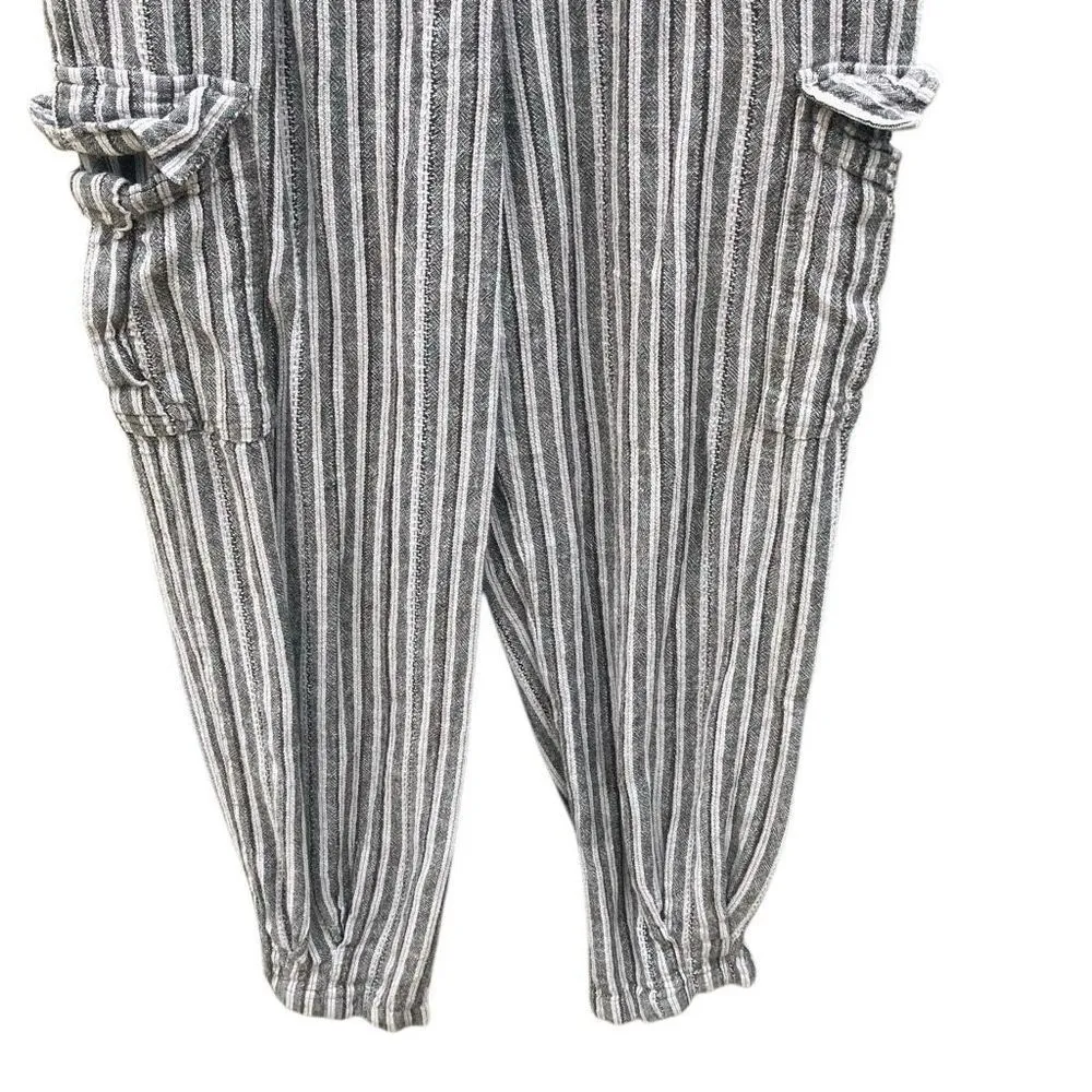 Urban outfitters BDG high rise striped cargo linen blend joggers XS #631 - Image 5