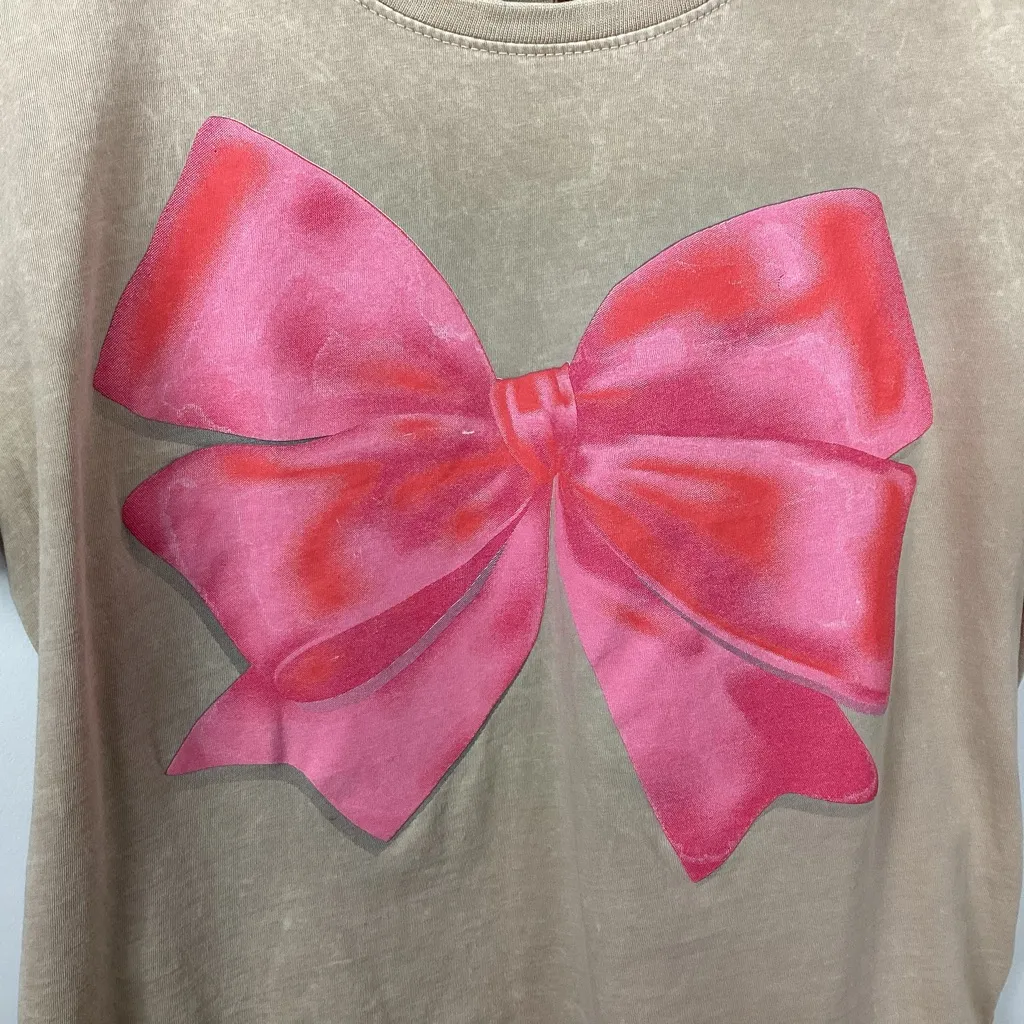 Day Break Pink Bow Crop Top Size Medium - Image 2