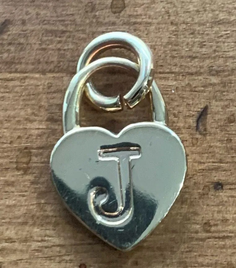 Retro Juicy Couture Juicy J Heart Initial Personalized Monogram Charm Keychain - Image 3