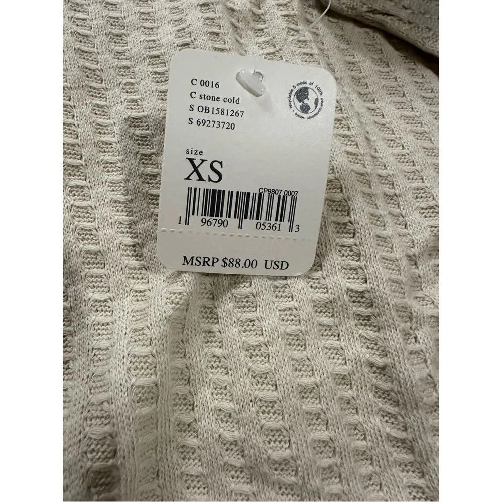 NWT Free People Juicy Long Sleeve Waffle Knit Top Size XS in Stone Cold - Image 11