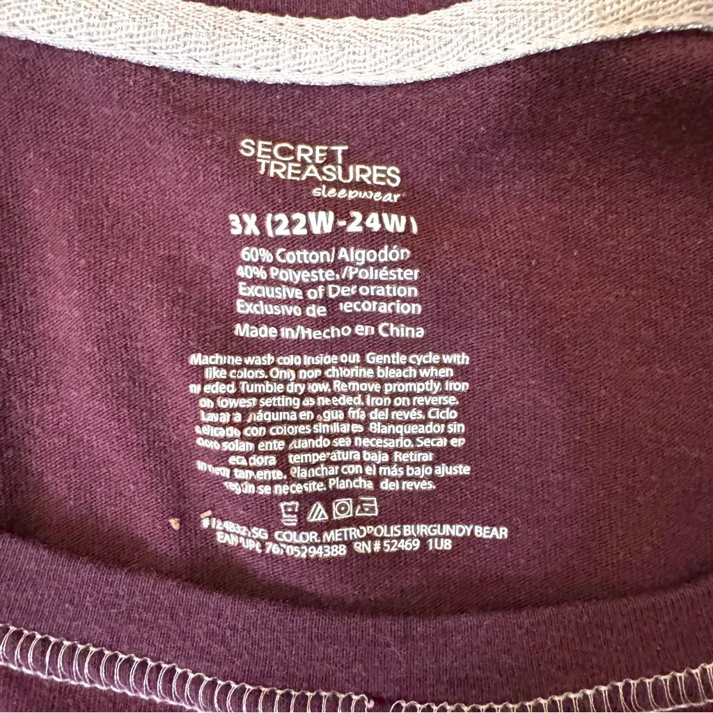 SECRET TREASURES long sleeve PJ top or casual top, plus size 3X (22W-24W) - Image 6