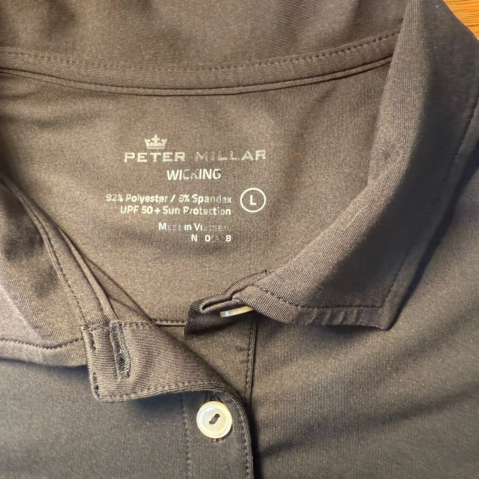 PETER MILLAR Women's‎ Golf Wicking Sleeveless Polo Black UPF50 Large - Image 2