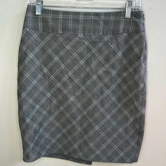THE LIMITED plaid pencil skirt in brown tan yellow - Image 1