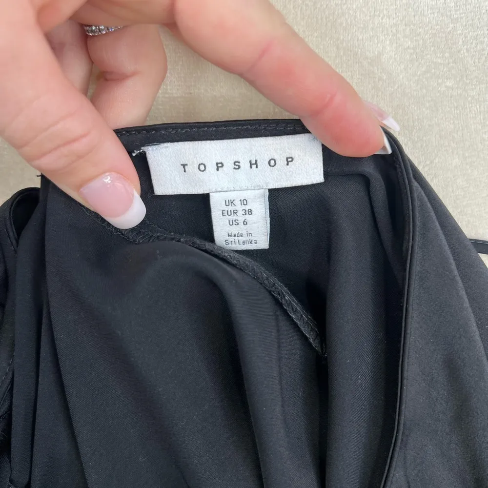 Topshop Womens Black Satin Cowl Neck One Top Shoulder Sz 6 Asymmetrical - Image 9