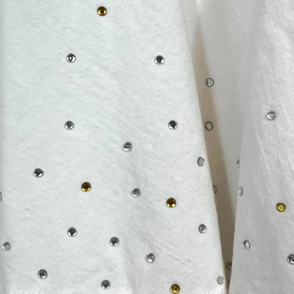 Ashro White Studded Fit and Flare Fishtail Skirt Size 12 - Image 5