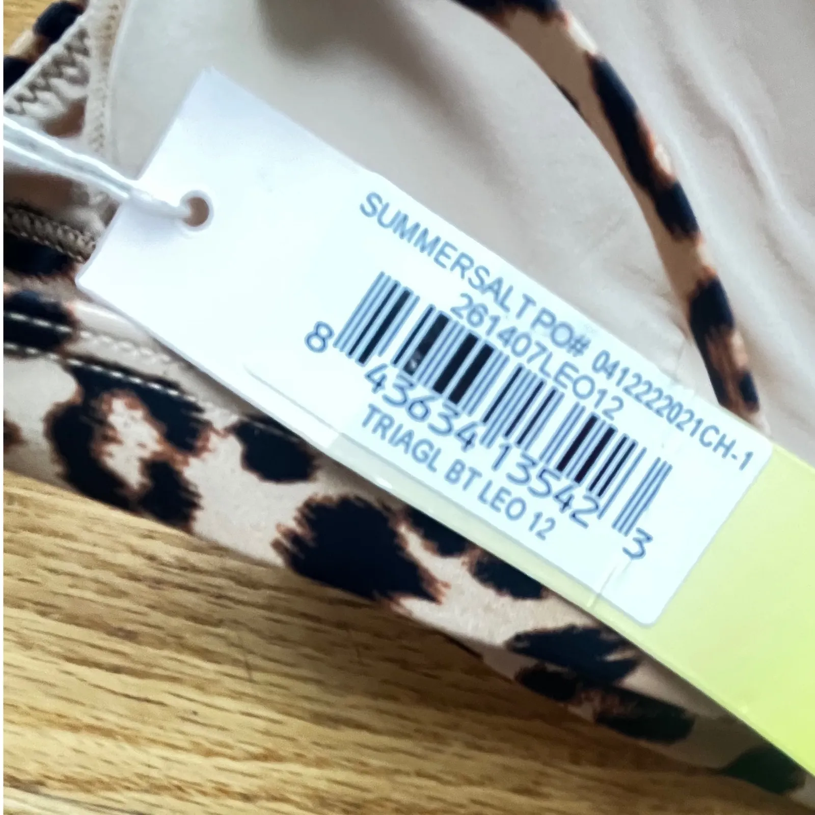 SUMMERSALT Leopard Print Triangle Bikini Top Adjustable Straps Size 12 - Image 8