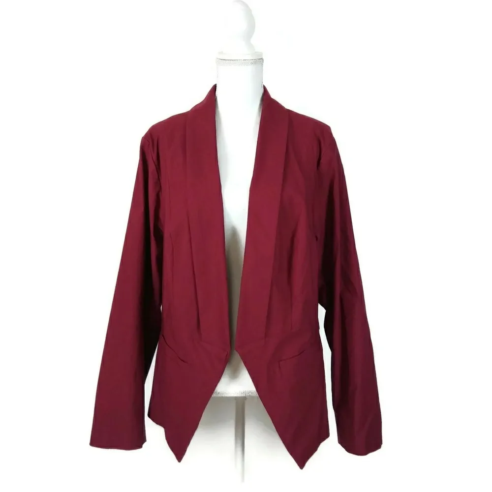 Womens TORRID Maroon Red Open Blazer Sz 3 - Image 6