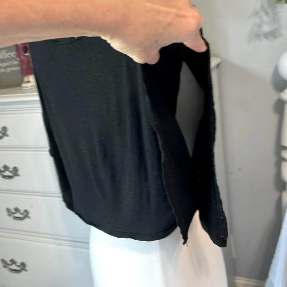 Delias Black Crop Top Heart Hippie Shirt Womens Small - Image 6