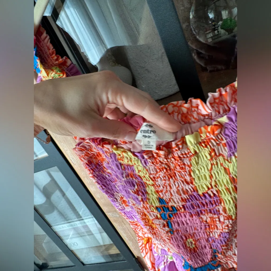 Entro colorful floral smock maxi midi dress square neck show meyour mumu pockets - Image 13