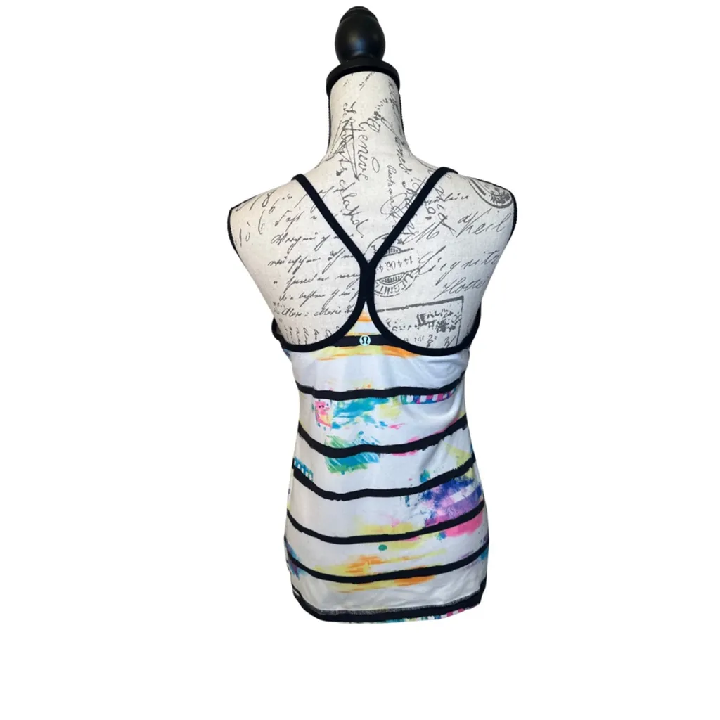 Lululemon Size 10 multicolor striped spaghetti strap workout tank top - Image 8