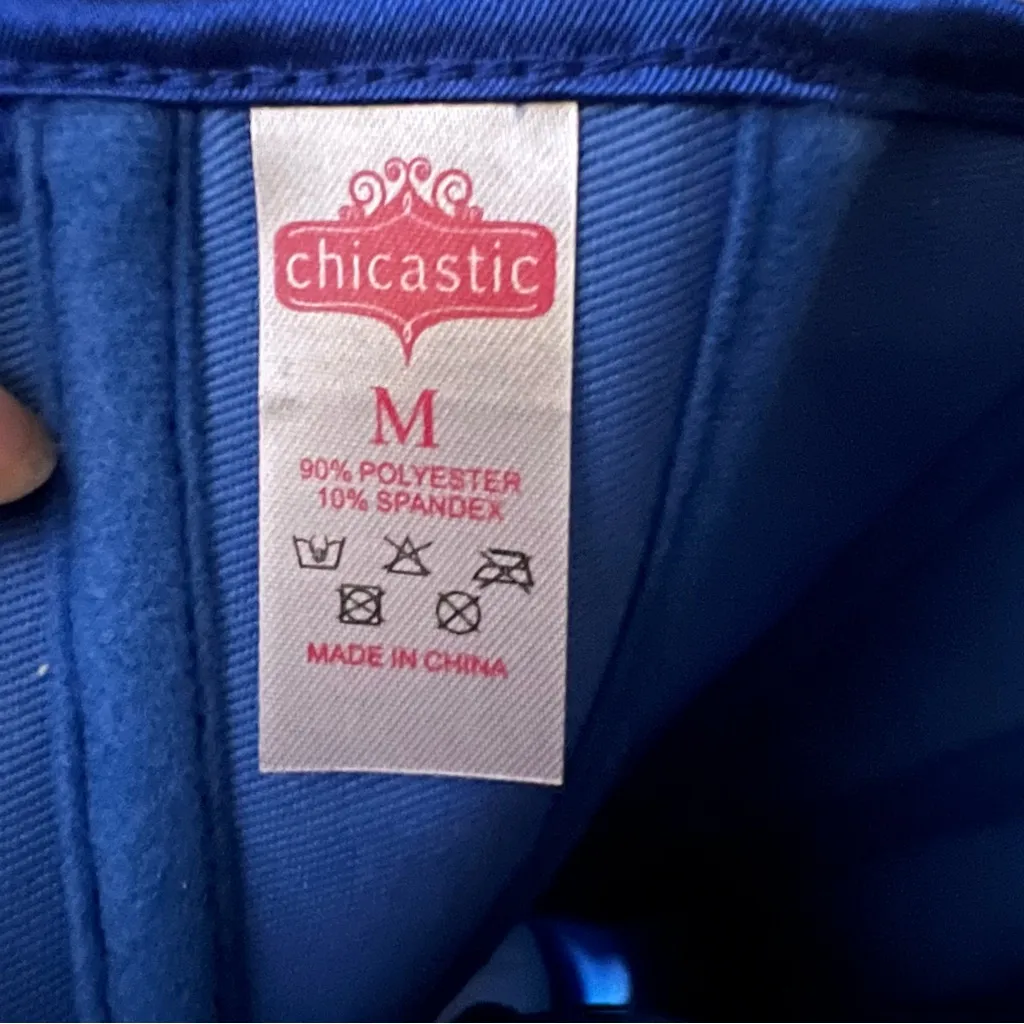 Blue Satin Boned Lace Up Corset Size Medium - Image 9