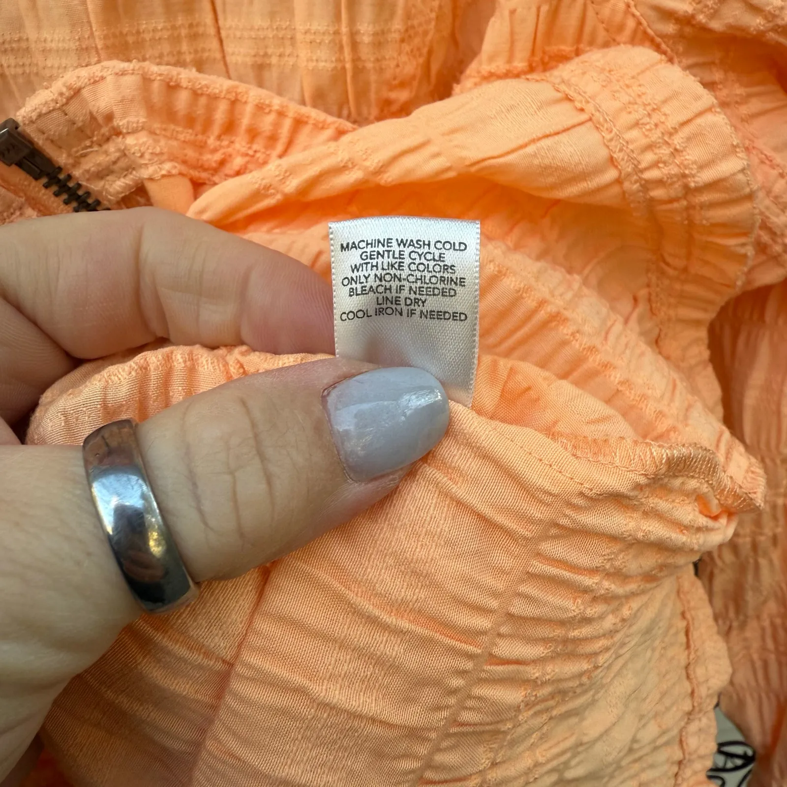 Christopher & Banks Orange Seersucker Roll Sleeve Zip Up Hooded Jacket MEDIUM - Image 11