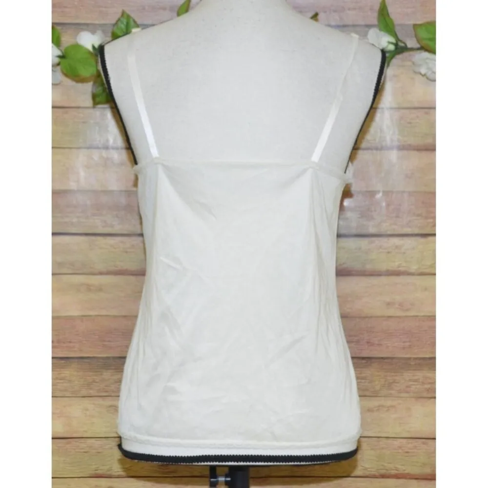 Vintage Vassarette Size S Ivory Camisole Cami Slip Top Silky Nylon Sexy Lace - Image 5