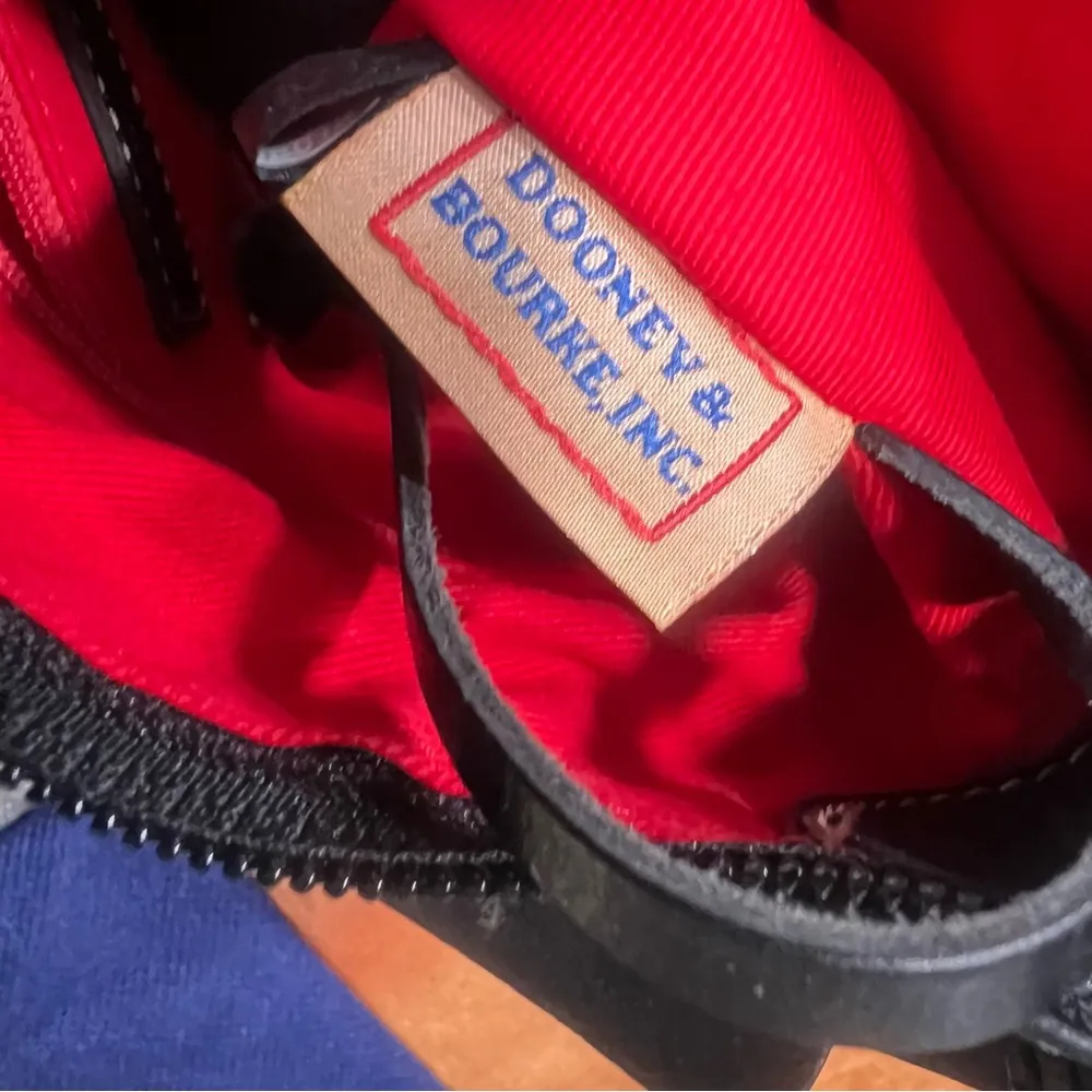 Dooney & Bourke Mini East West Slouch Black Leather Bag Silver Accents - Image 13