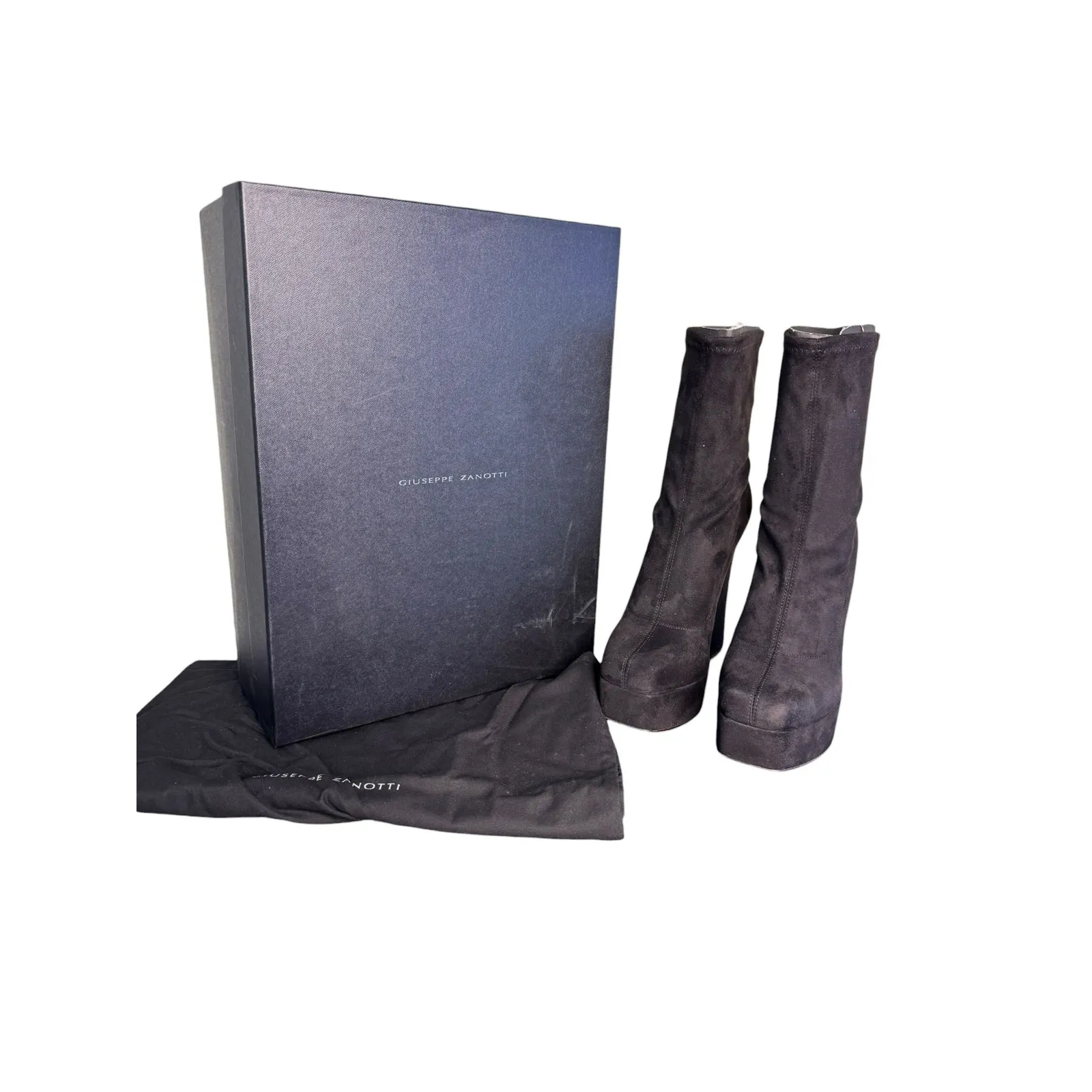 Giuseppe Zanotti NIB 145mm Aureliee Suede Sock Boots in Black Size 39.5 - Image 2