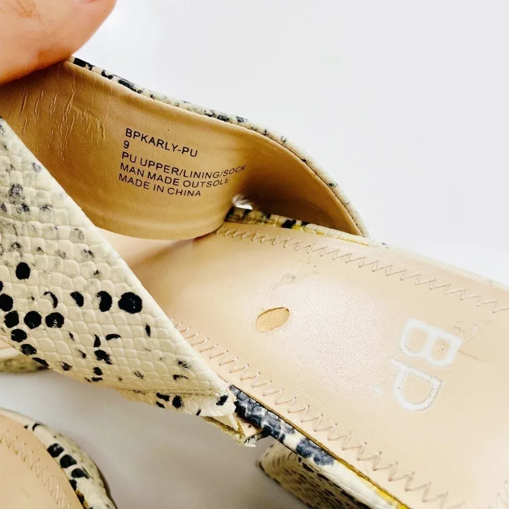 BP Karly Sandals Block Heel Snake Crocodile Print Platform Slide Size‎ 9 - Image 8