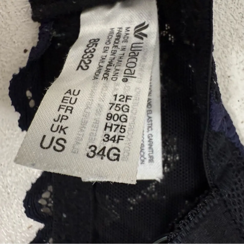 Wacoal Instant Icon T-Shirt Bra 853322 Size 34G Black Lace Underwire - Image 4