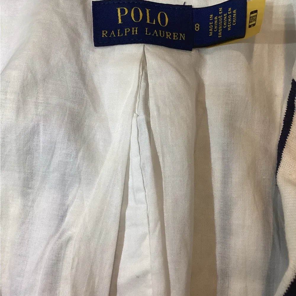 Ralph‎ Lauren White Striped Cotton Blazer – Women’s Size 8 – Pre-Owned - Image 2