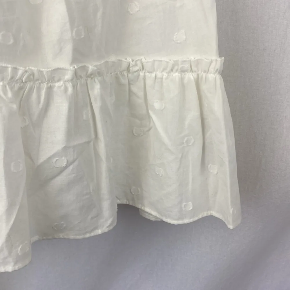 Zara White Sleeveless Crochet Lace A Line Ruffle Top NEW S - Image 4