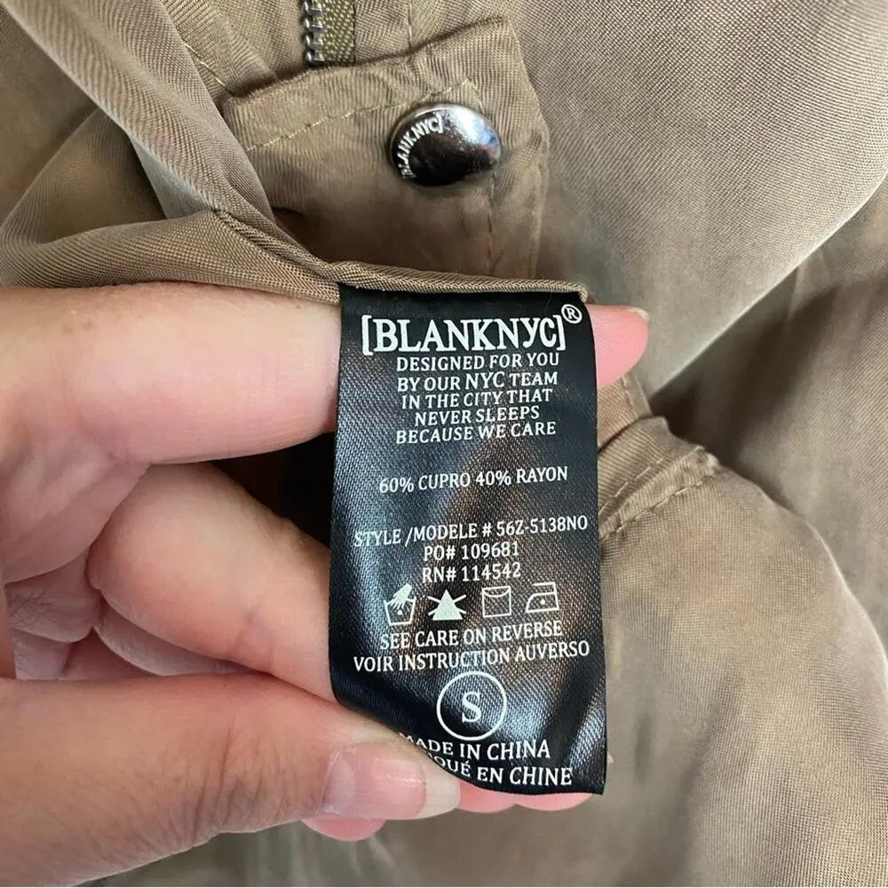 Blank NYC Tan Lightweight Utility Moto Jacket Size Small - Image 6