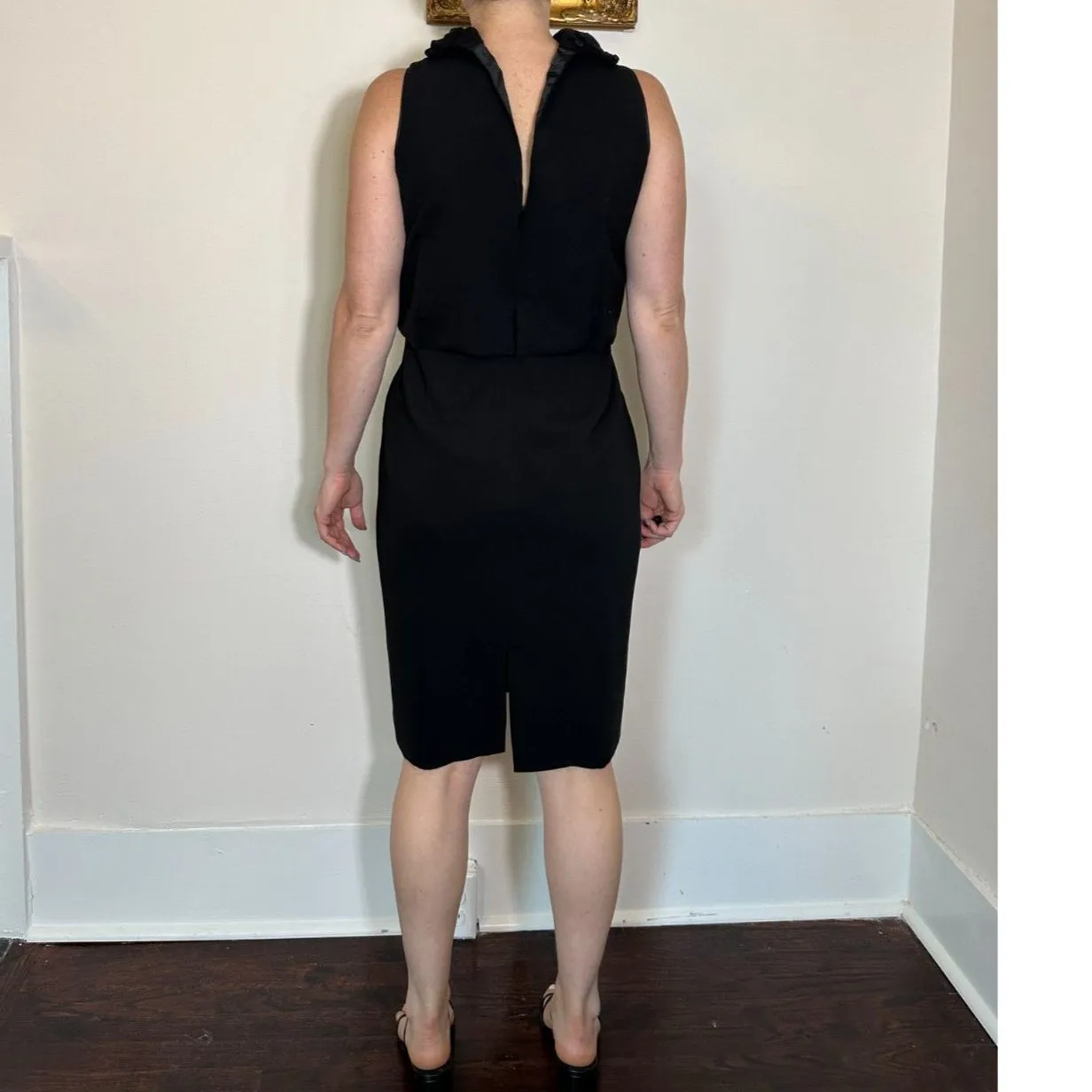 LAFAYETTE 148 Black Busines Casual Midi Dress Size 6 - Image 3