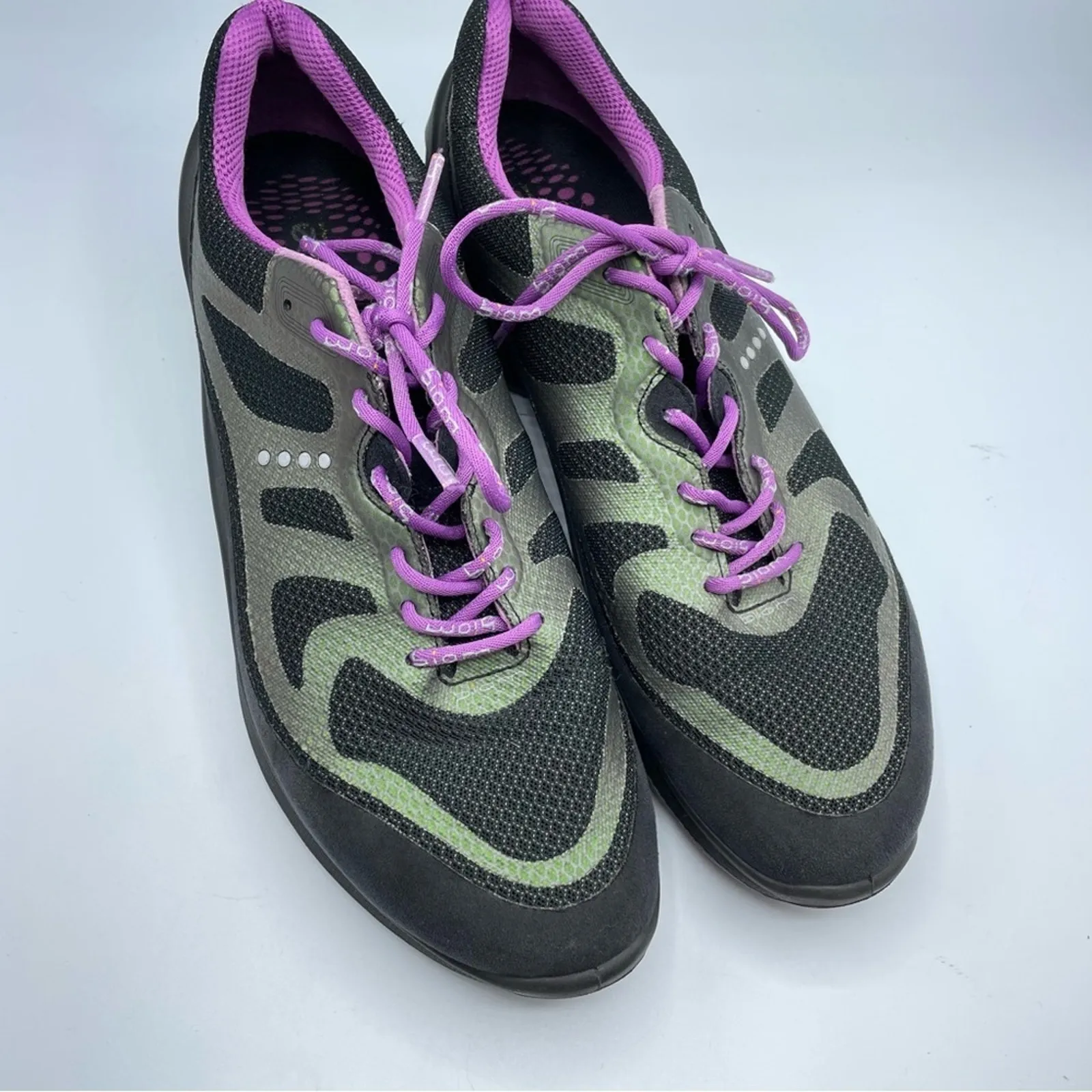Ecco Grey & Purple Womens Running Shoes Sneakers 10 Lace Up Athletic - Image 5