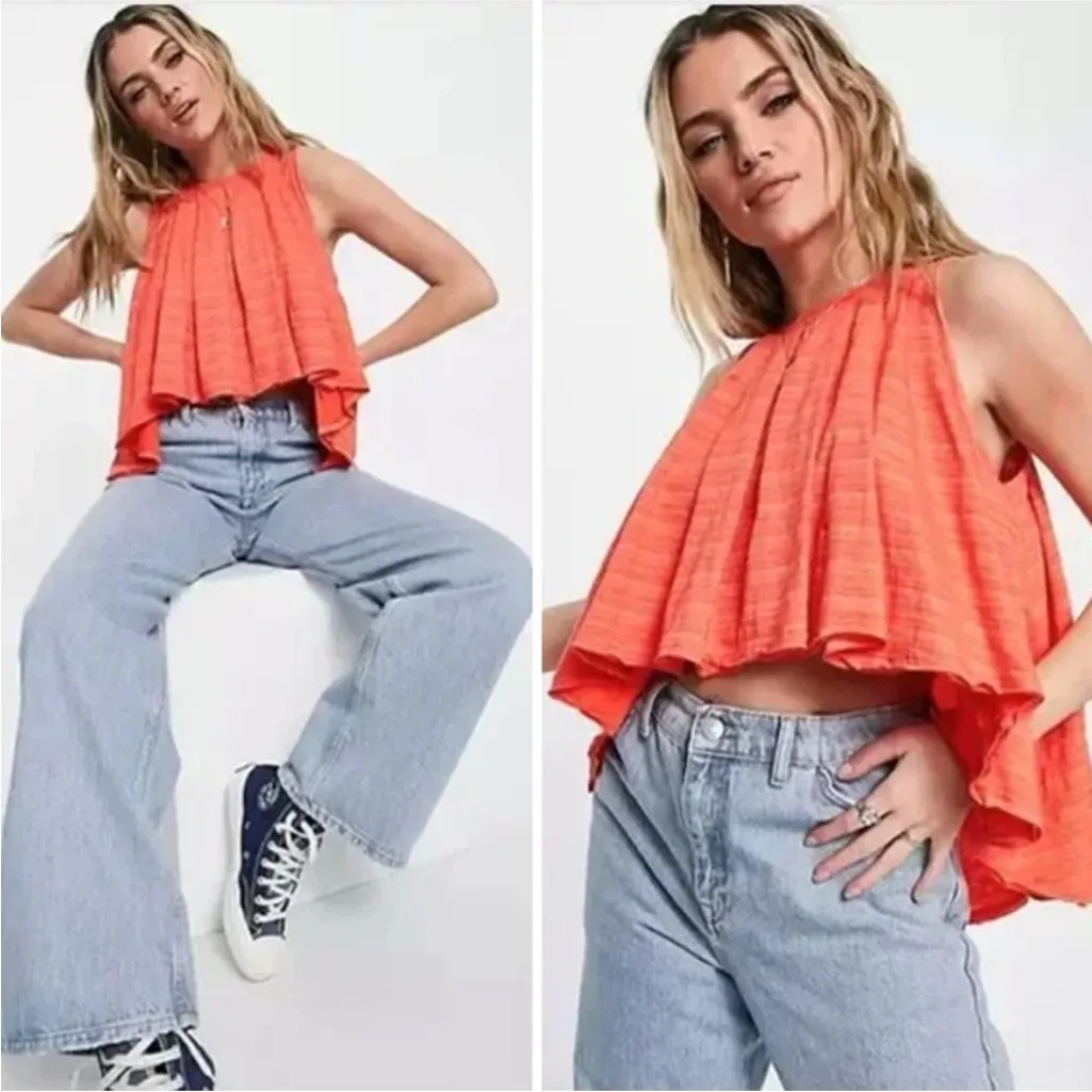Free People Turn It Up Oversized Flowy Top - Image 2