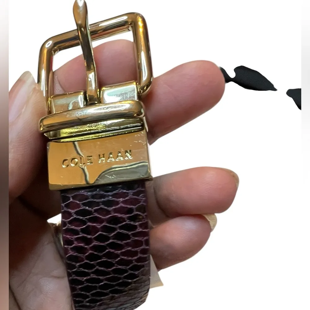 NWT - Cole Haan Women’s Reversible belt - 25mm -Snake skin reverses to Silk Calf - Image 3