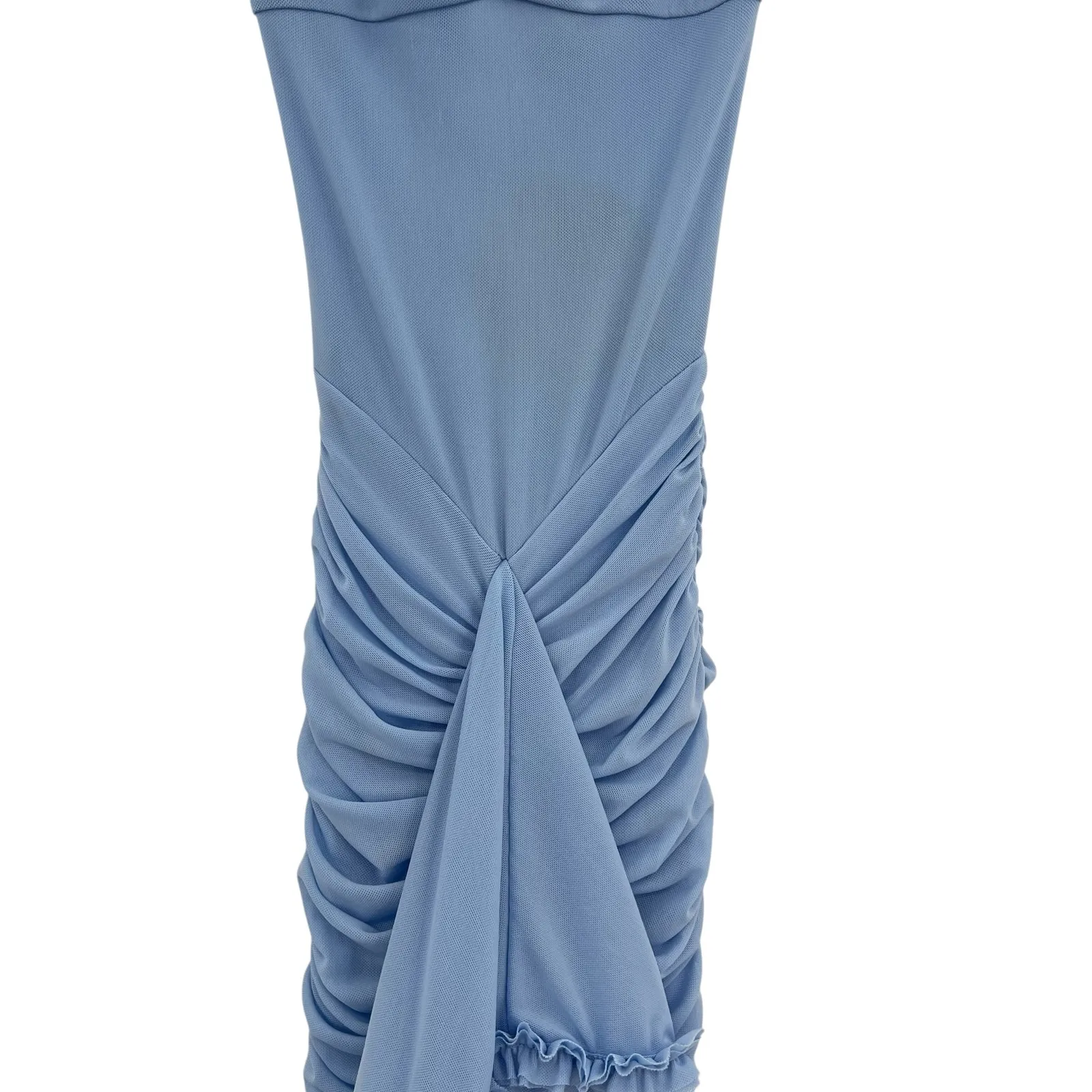 White Fox Boutique Still Got It Mesh Maxi Dress Strapless Sky Blue Size XXS - Image 5