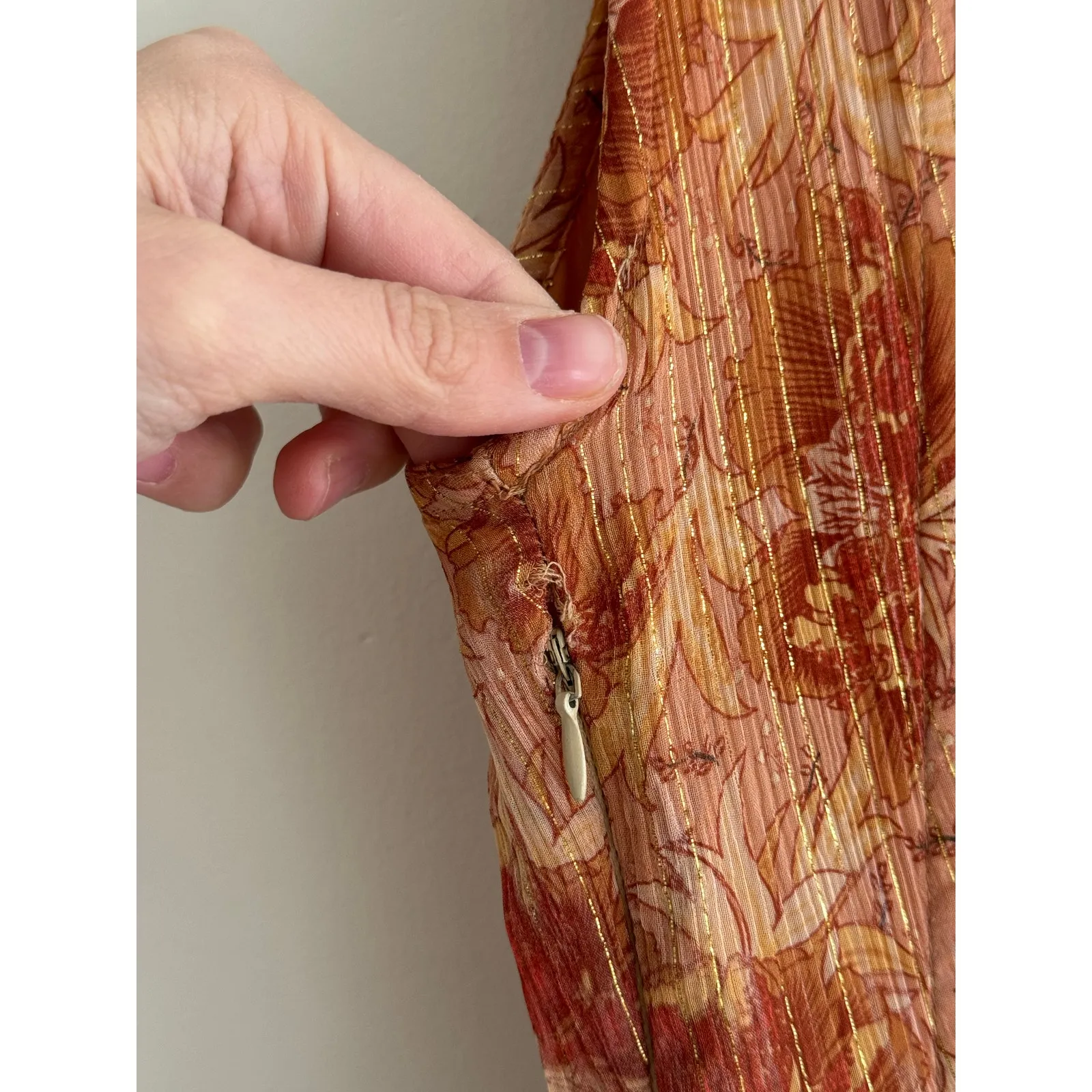 BHLDN Anthropologie Juniper Tiered Orange Sparkle Backless Maxi Dress Size 4 - Image 9