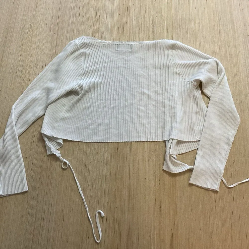 cider women's clothing 2XL V-NECK Wrap TIE TOP Plus Size Long Sleeve - Image 5