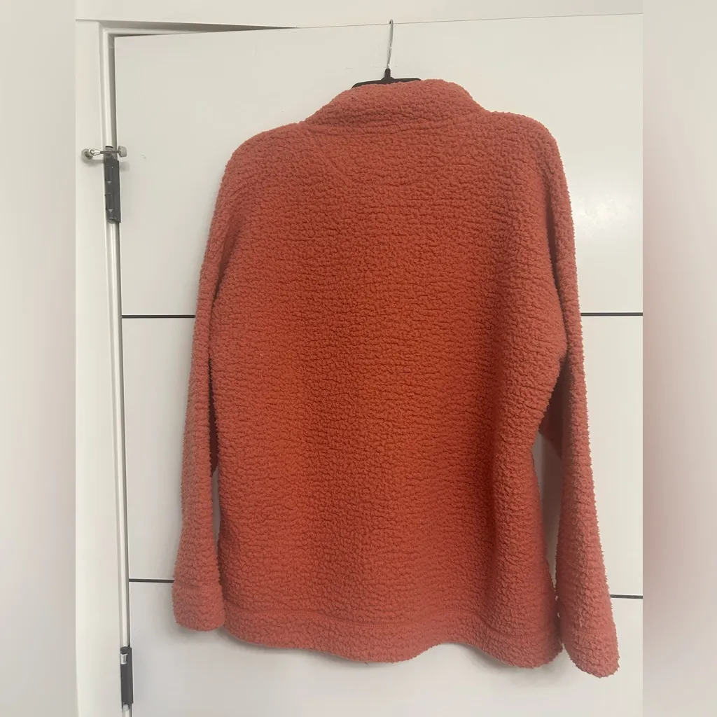 Aerie Sherpa Fleece Pullover Rust Orange Women’s Size Small - Image 5