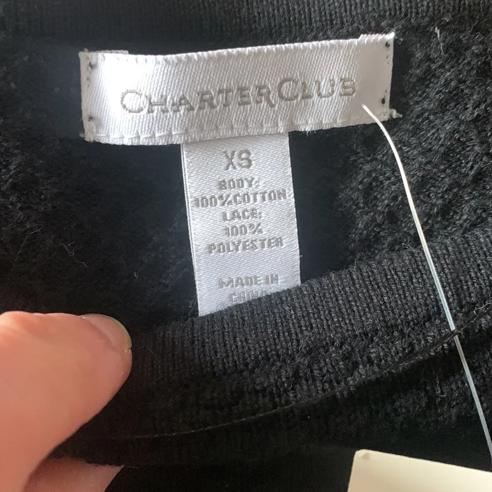 Charter Club La Vie L’ Amour Lace Hem Sweater Sz XS NWT - Image 10